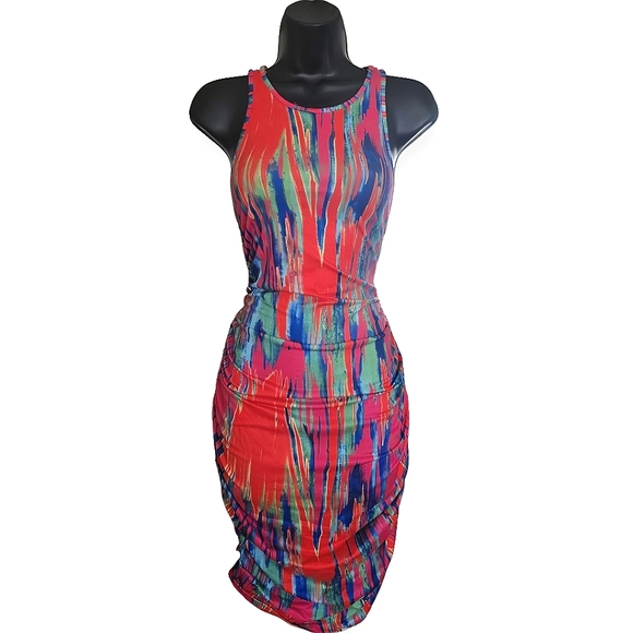 ❤️SHEIN Multicolor Abstract Print Dress☆ - Picture 1 of 4